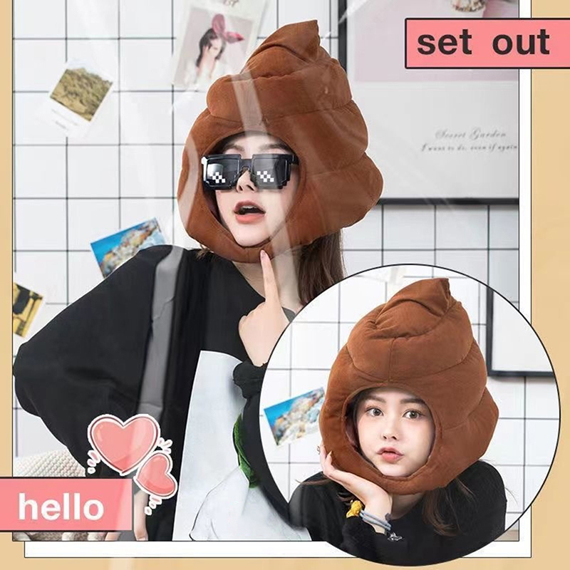 Fake Poop Gag Gift - Sombrero de peluche con forma de