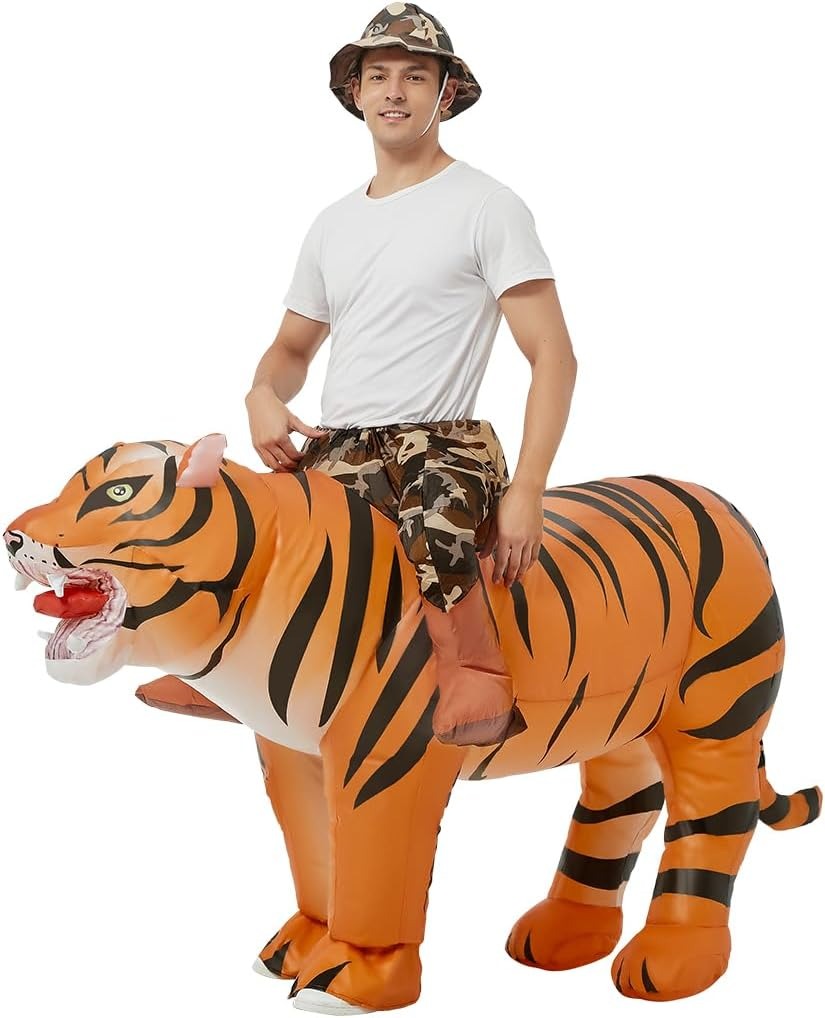 Costumes - Disfraz de tigre inflable para adultos,