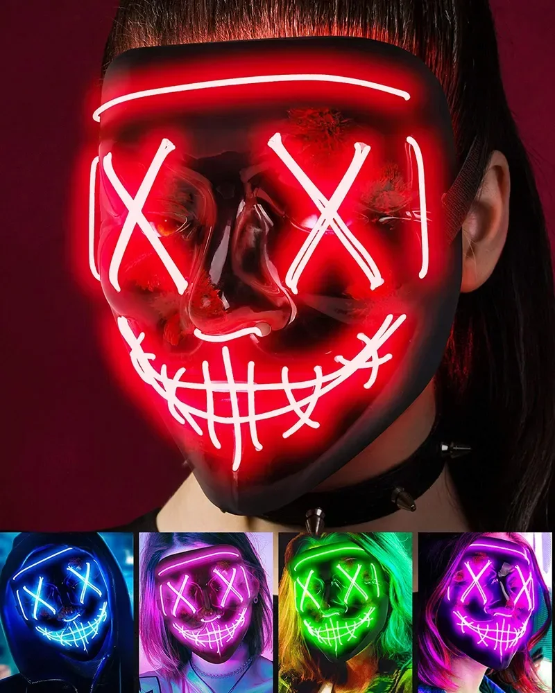 Máscara de purificación de neó - Led Purge Mask Halloween reseña y precio