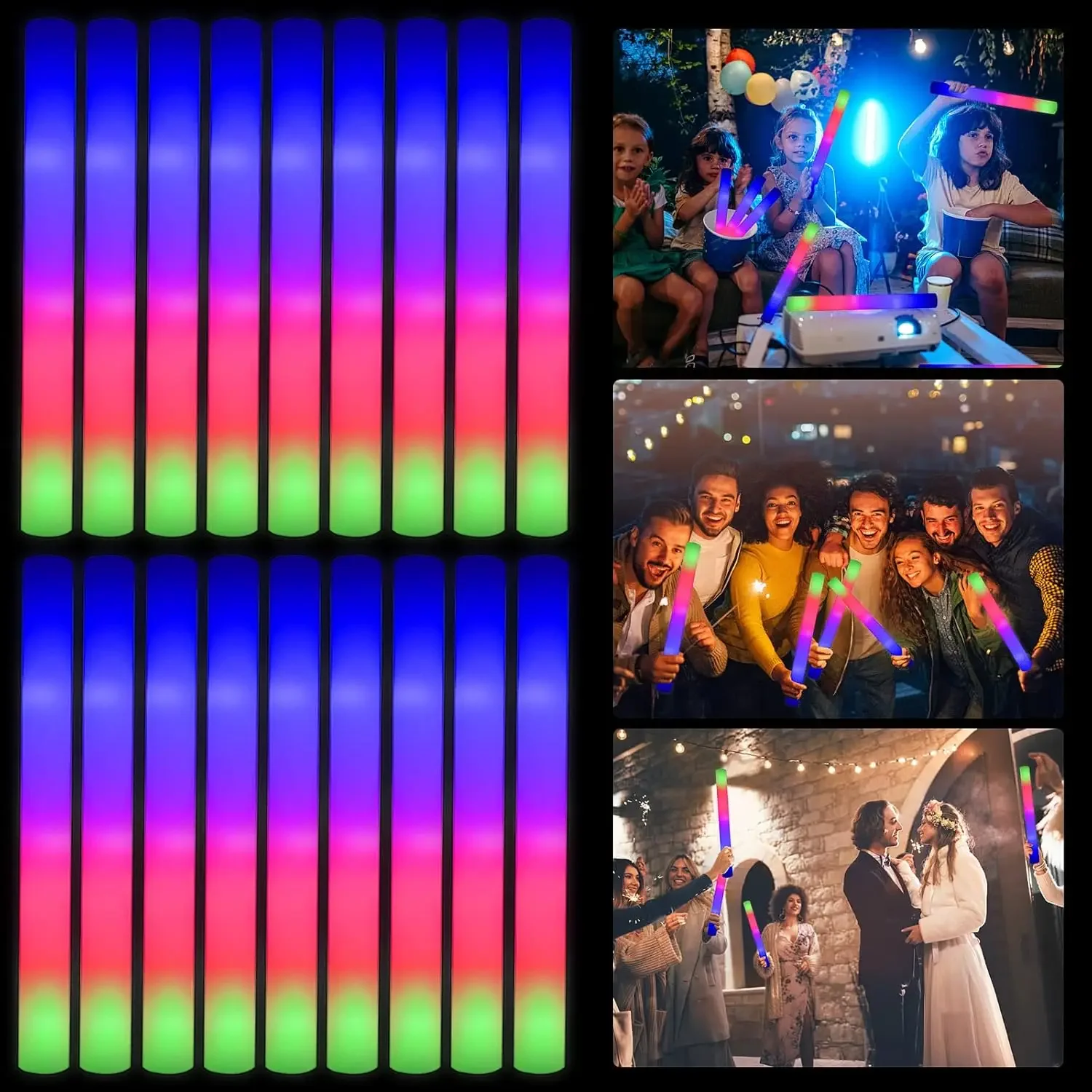 2Z-50PCS Barras Luminosas de E - Flashing Led Foam Sticks Party reseña y precio